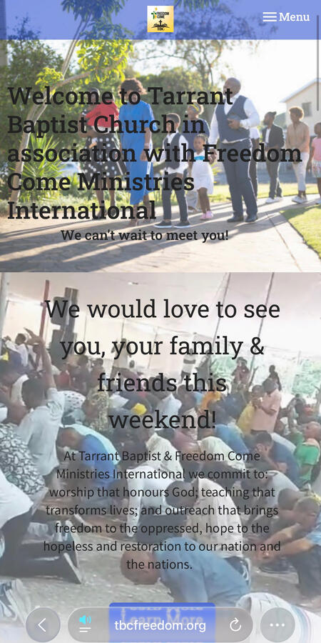 Content Writing and Images provided for Church Client